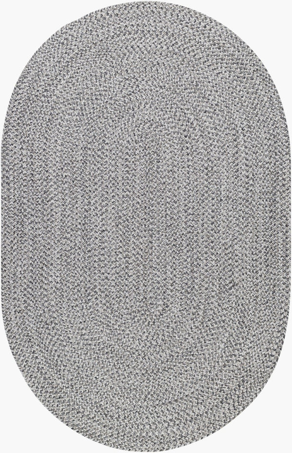 Livabliss Chesapeake Bay Flatweave Polypropylene Outdoor Rug for Patios Porches and Casual Spaces Charcoal, Black 6' x 9' Rectangle CPK2302-69