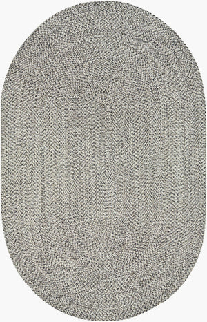 Livabliss Chesapeake Bay Flatweave Polypropylene Outdoor Rug for Patios Porches and Casual Spaces Charcoal, Black 6' x 9' Oval CPK2302-69OV