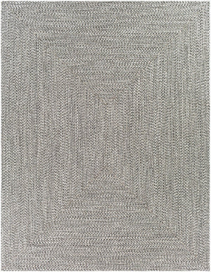 Livabliss Chesapeake Bay Flatweave Polypropylene Outdoor Rug for Patios Porches and Casual Spaces Charcoal, Black 7'6" x 9'5" CPK2302-7696