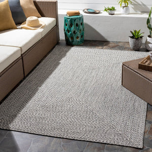 Livabliss Chesapeake Bay Flatweave Polypropylene Outdoor Rug for Patios Porches and Casual Spaces Charcoal, Black 2' x 3' CPK2302-23