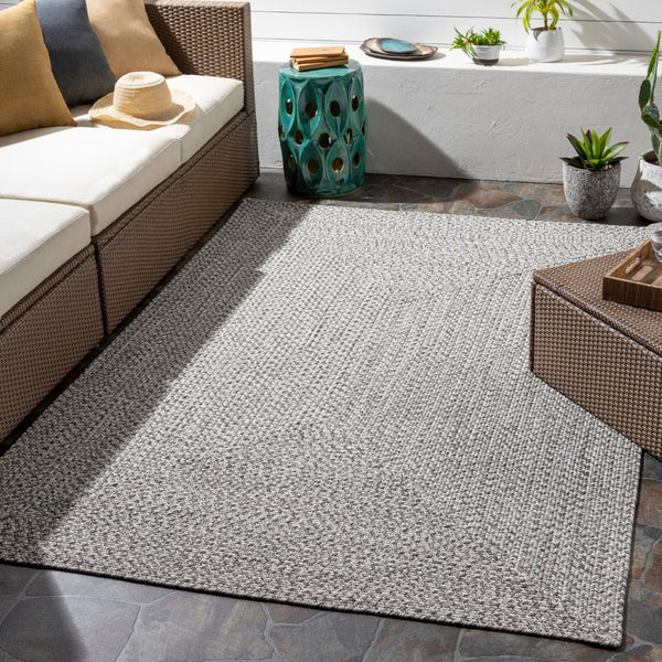 Livabliss Chesapeake Bay Flatweave Polypropylene Outdoor Rug for Patios Porches and Casual Spaces Charcoal, Black 2' x 3' CPK2302-23