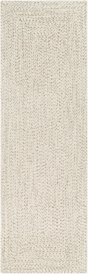 Livabliss Chesapeake Bay Flatweave Polypropylene Outdoor Rug Uv Resistant Cottage Patio Style Cream, Brown 2'6" x 8' CPK2303-268