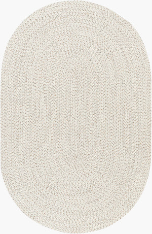 Livabliss Chesapeake Bay Flatweave Polypropylene Outdoor Rug Uv Resistant Cottage Patio Style Cream, Brown 5' x 7'6" Oval CPK2303-576OV
