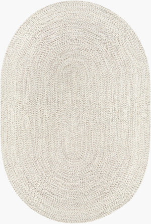 Livabliss Chesapeake Bay Flatweave Polypropylene Outdoor Rug Uv Resistant Cottage Patio Style Cream, Brown 6' x 9' Oval CPK2303-69OV