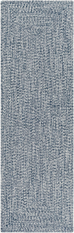 Livabliss Chesapeake Bay Flatweave Polypropylene Rug for Cottage Patios and Living Rooms Denim, Charcoal 2'6" x 8' CPK2304-268