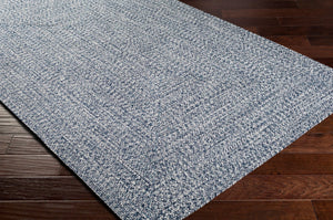 Livabliss Chesapeake Bay Flatweave Polypropylene Rug for Cottage Patios and Living Rooms Denim, Charcoal 6' x 9' Oval CPK2304-69OV