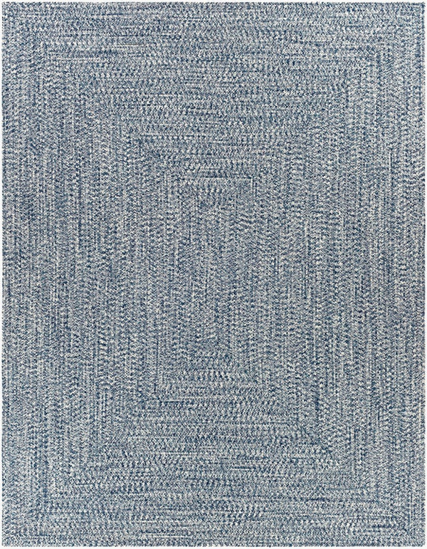 Livabliss Chesapeake Bay Flatweave Polypropylene Rug for Cottage Patios and Living Rooms Denim, Charcoal 7'6" x 9'5" CPK2304-7696