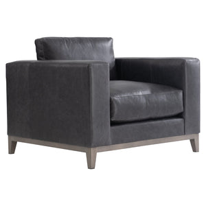 Bernhardt Bernhardt Noel Leather Chair With Feather-Down Cushion, Portobello Wood Base, Plush Track Arms, Toss Pillow (41"W X 40.25"D X 34.25"H) 7322LO