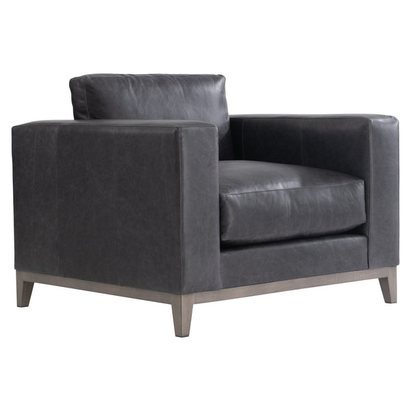 Bernhardt Bernhardt Noel Leather Chair With Feather-Down Cushion, Portobello Wood Base, Plush Track Arms, Toss Pillow (41"W X 40.25"D X 34.25"H) 7322LO