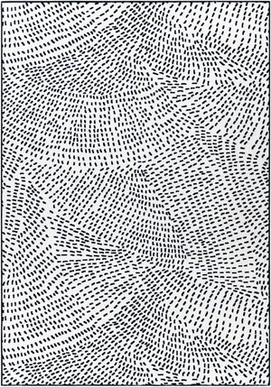 Livabliss Contempo Geometric Polypropylene Area Rug Belgium Woven for Living and Dining Rooms White, Black 8'8" x 12'10" CPO3860-91210