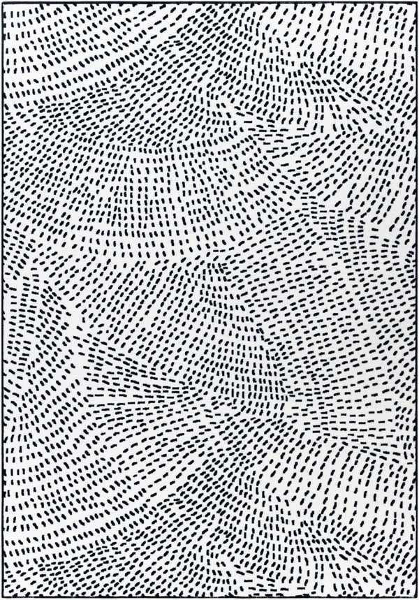 Livabliss Contempo Geometric Polypropylene Area Rug Belgium Woven for Living and Dining Rooms White, Black 8'8" x 12'10" CPO3860-91210