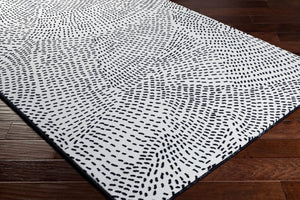 Livabliss Contempo Geometric Polypropylene Area Rug Belgium Woven for Living and Dining Rooms White, Black 8'8" x 12'10" CPO3860-91210