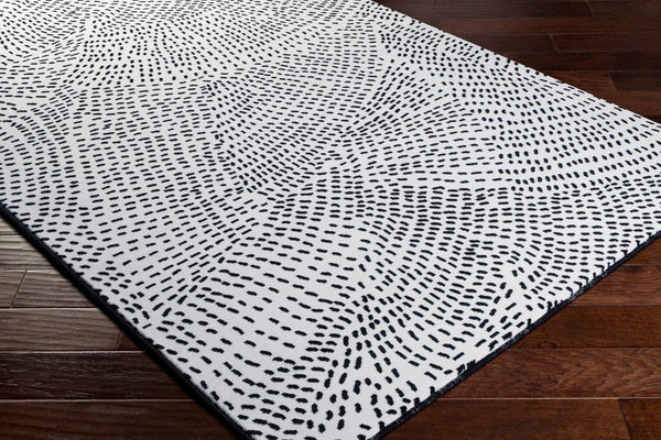 Livabliss Contempo Geometric Polypropylene Area Rug Belgium Woven for Living and Dining Rooms White, Black 8'8" x 12'10" CPO3860-91210