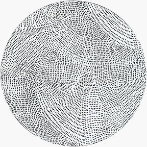 Livabliss Contempo Geometric Polypropylene Area Rug Belgium Woven for Living and Dining Rooms White, Black 7'10" x 7'10" CPO3860-710RD