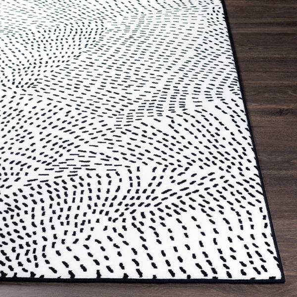 Livabliss Contempo Geometric Polypropylene Area Rug Belgium Woven for Living and Dining Rooms White, Black 8'8" x 12'10" CPO3860-91210