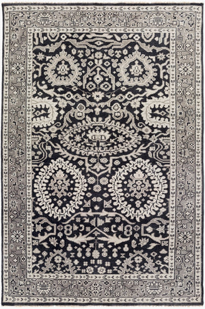 Surya Cappadocia 5'6" X 8'6" Hand-knotted Rug With Fringe - Elegant, Durable & Perfect For High Traffic Areas! Black Nz Wool Cpp5003-5686