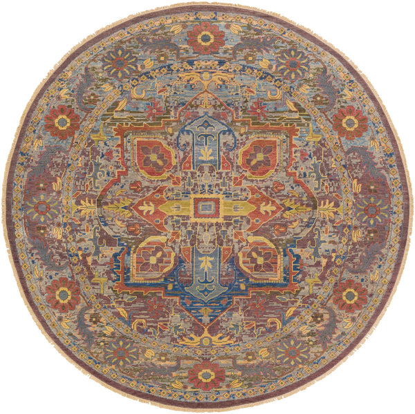 Cappadocia CPP-5022 10' x 10' Round Handmade Rug CPP5022-10RD  Dusty Sage, Mauve, Blue, Mustard, Olive Surya