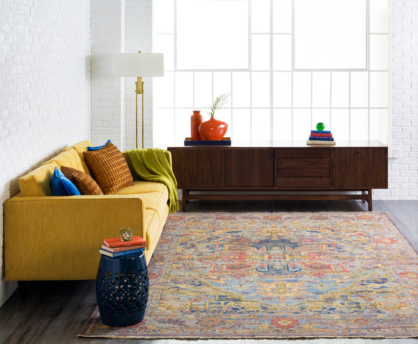 Cappadocia CPP-5022 8' x 11' Handmade Rug CPP5022-811  Dusty Sage, Mauve, Blue, Mustard, Olive Surya