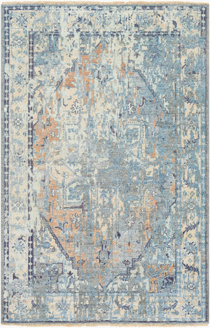 Surya Cappadocia 5'6" X 8'6" Hand-knotted Rug With Fringe - Elegant, Durable & Perfect For High Traffic Areas! Blue Wool,Viscose Cpp5027-23
