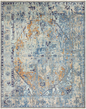 Cappadocia CPP-5027 8' x 11' Handmade Rug CPP5027-811  Blue, Navy, Tan, Seafoam, Dusty Sage, Medium Brown Surya
