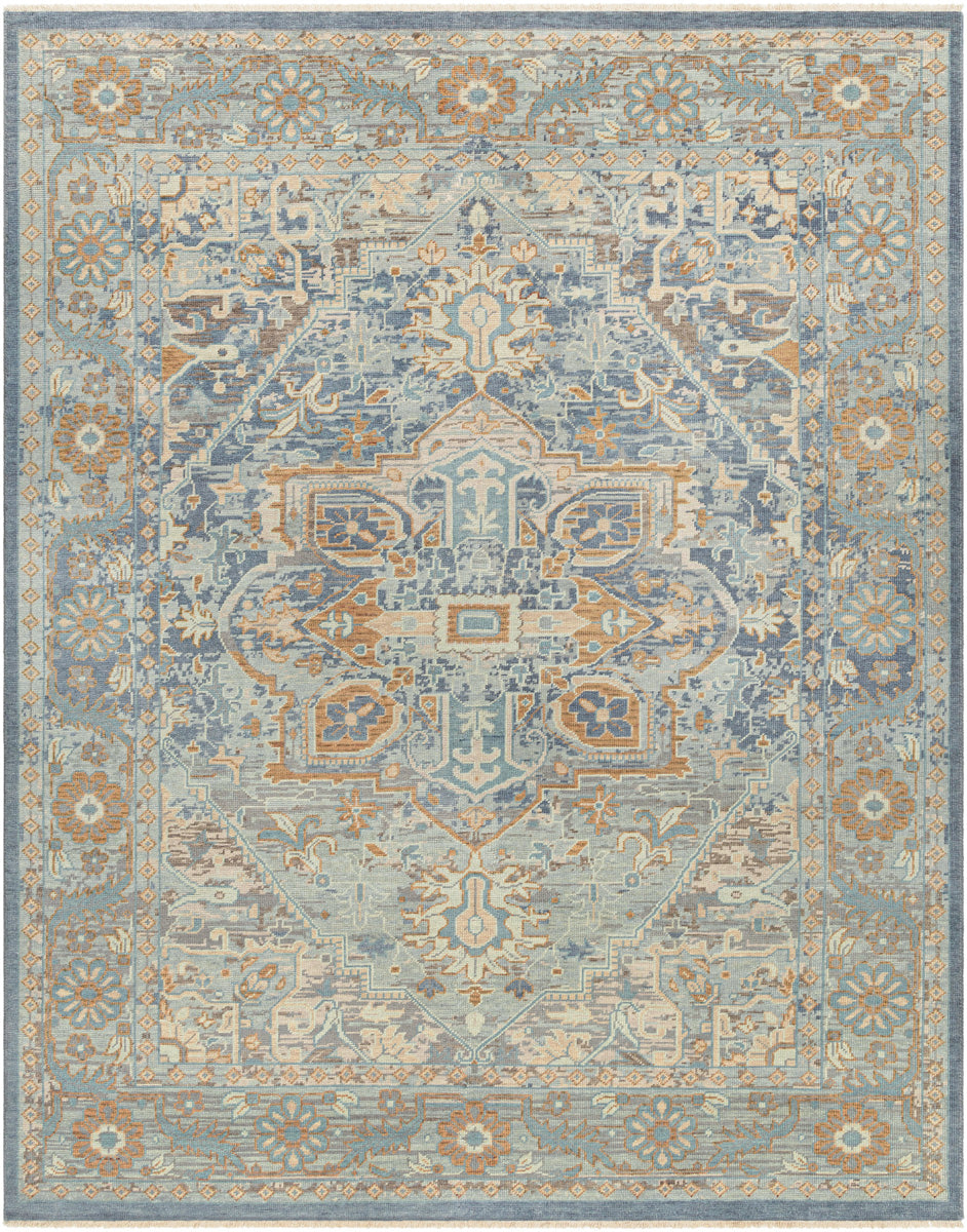 Cappadocia CPP-5034 9' x 13' Handmade Rug CPP5034-913  Pale Blue, Medium Gray, Charcoal, Taupe, Medium Brown Surya