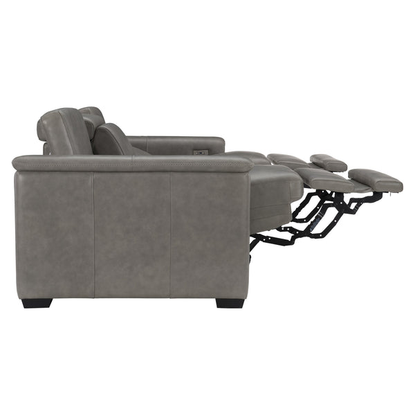 Bernhardt Bernhardt Lioni Power Reclining Sofa With Fine Leather, Usb Port, Head & Foot Power Motion, 93.5" 9567RO
