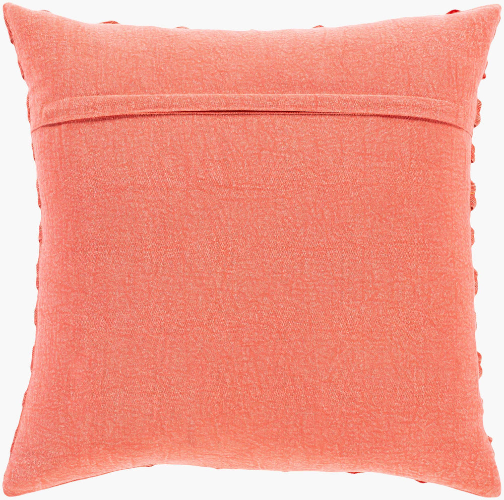 Surya Caprio Cozy Cotton 18"L X 18"W Accent Pillow - Charming Cottage Decor For Warm, Inviting Spaces Coral Cotton,Cotton Cpr003-2020