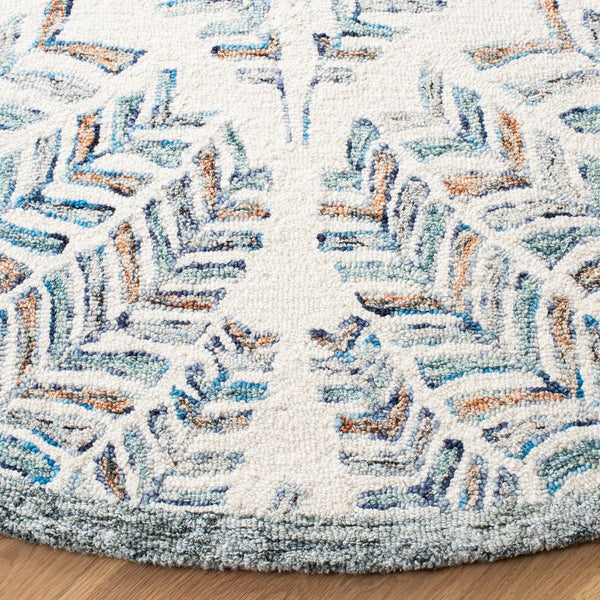 Safavieh Capri 208 Hand Tufted Floral Rug Ivory / Blue CPR208A-8SQ