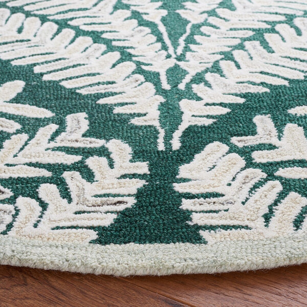 Safavieh Capri 208 Hand Tufted Floral Rug Dark Green / Ivory CPR208Y-7SQ
