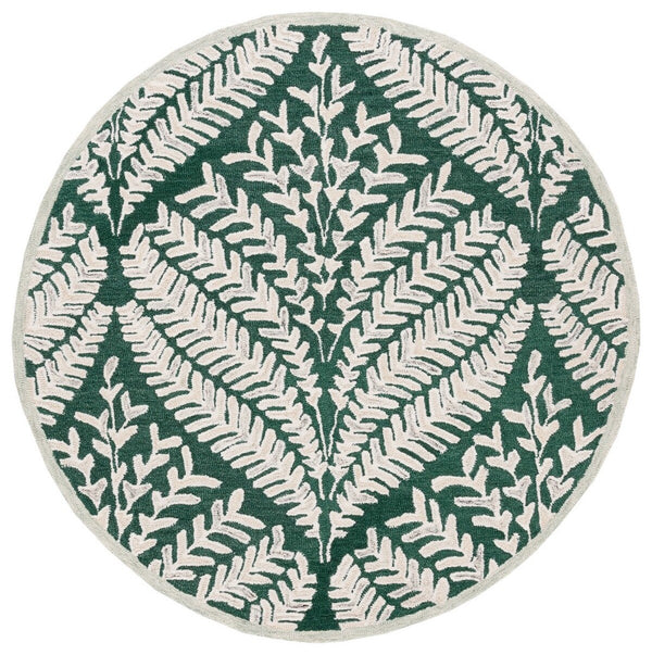 Safavieh Capri 208 Hand Tufted Floral Rug Dark Green / Ivory CPR208Y-7SQ