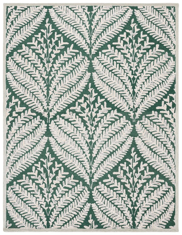 Safavieh Capri 208 Hand Tufted Floral Rug Dark Green / Ivory CPR208Y-7SQ