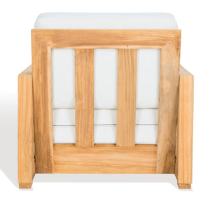 Safavieh Montford Teak Armchair Casing White Linen Fabric CPT1000D-CASING