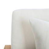 Safavieh Montford Teak Armchair Casing White Linen Fabric CPT1000D-CASING