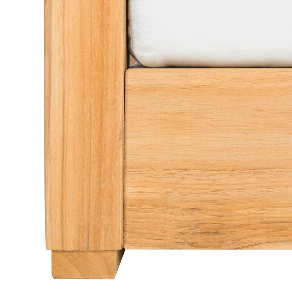 Safavieh Montford Teak Armchair Casing White Linen Fabric CPT1000D-CASING