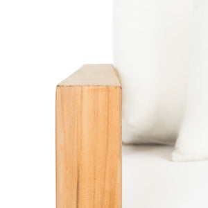 Safavieh Montford Teak Armchair Casing White Linen Fabric CPT1000D-CASING