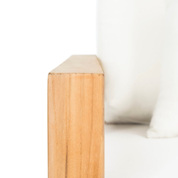 Safavieh Montford Teak Armchair Casing White Linen Fabric CPT1000D-CASING