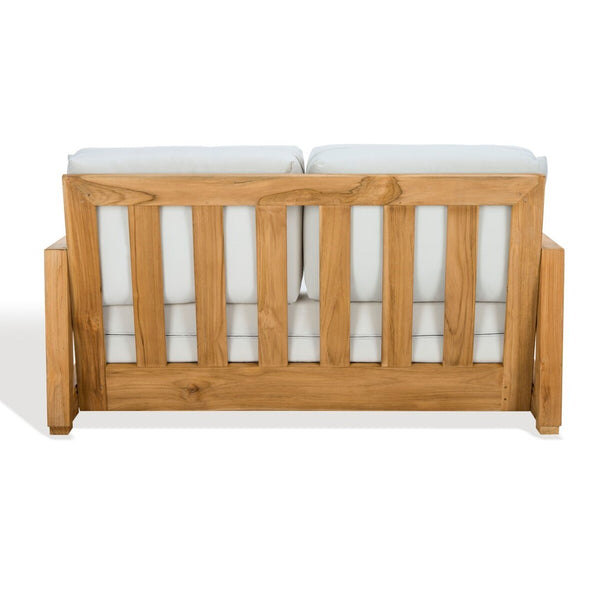 Safavieh Montford Teak 2-Seat Bench Casing White Linen Fabric CPT1003D-CASING
