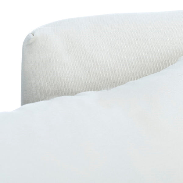 Safavieh Montford Teak 2-Seat Bench Casing White Linen Fabric CPT1003D-CASING