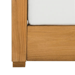 Safavieh Montford Teak 2-Seat Bench Casing White Linen Fabric CPT1003D-CASING