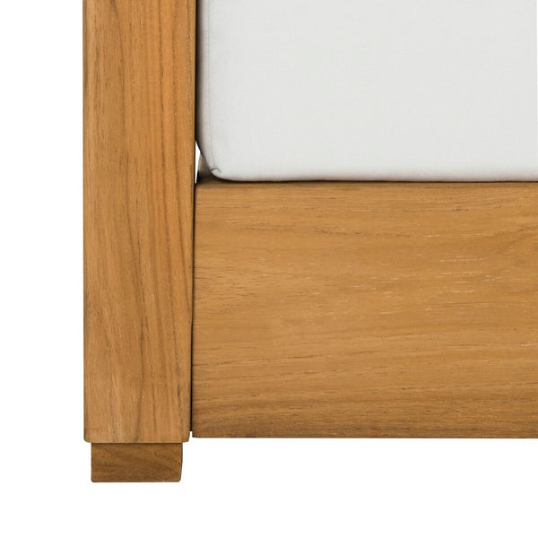 Safavieh Montford Teak 2-Seat Bench Casing White Linen Fabric CPT1003D-CASING