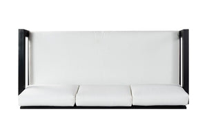 Montford 3-Seat Sofa in Beige with Elegant Black Metal Arms for Modern Living Room Comfort