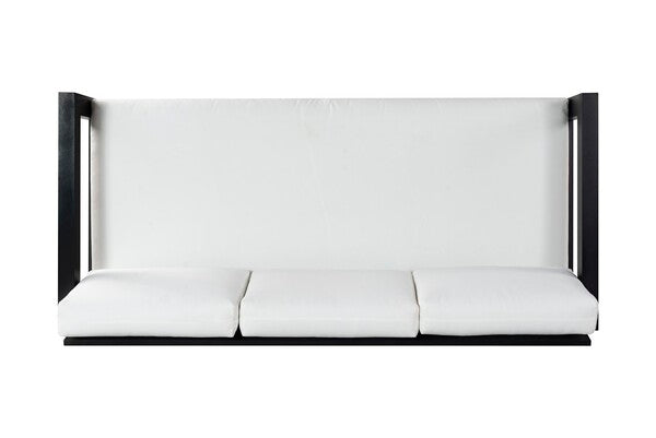 Montford 3-Seat Sofa in Beige with Elegant Black Metal Arms for Modern Living Room Comfort