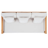 Safavieh Montford Teak 3-Seat Bench Casing White Linen Fabric CPT1004D-CASING