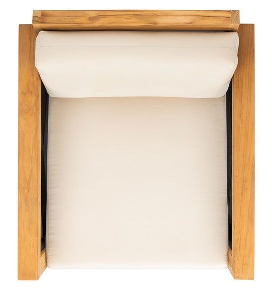 Curacao Teak Wood Outdoor Club Chair – Stylish Natural & White Design for Ultimate Comfort & Relaxation