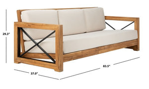 Curacao Teak Wood Outdoor 3-Seat Sofa - Stylish, Durable, and Perfect for Your Patio or Deck!