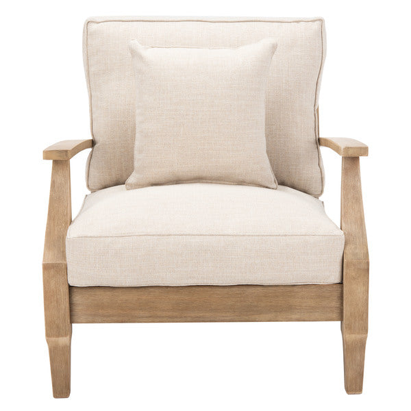 Martinique Wood Patio Armchair - Elegant Eucalyptus Relaxation for Stylish Outdoor Spaces