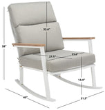 Safavieh Brutus Rocking Chair XII23 White / Light Grey / Natural Metal / Wood / Fabric / Foam CPT1035A