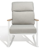 Safavieh Brutus Rocking Chair XII23 White / Light Grey / Natural Metal / Wood / Fabric / Foam CPT1035A