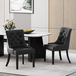 English Elm Cheney Tufted Upholstered Dining Chair Set with Solid Wood Legs for Modern Rooms 54181.00PUMDNT