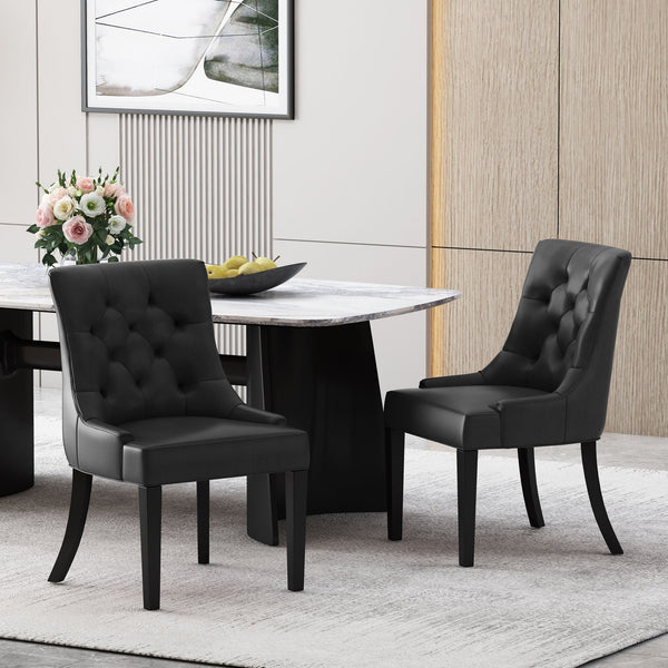 English Elm Cheney Tufted Upholstered Dining Chair Set with Solid Wood Legs for Modern Rooms 54181.00PUMDNT